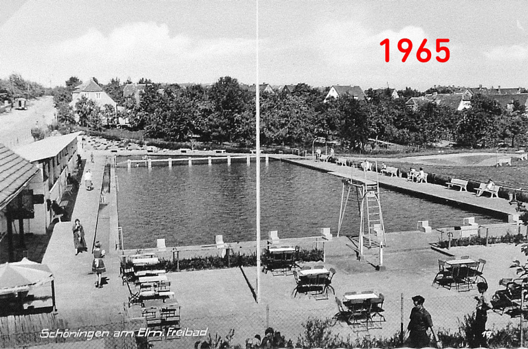 Das Freibad von 1965, dass mittlerweile auch durch ein Kinderplanschbecken erweitert wurde