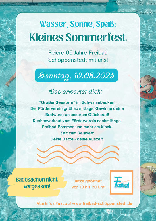 Plakat Programm Freibad Sommerfest
