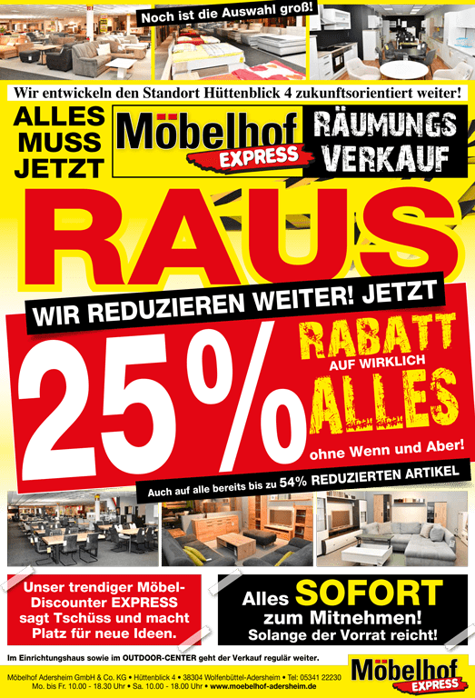 Möbelhof Adersheim aktuelle Anzeige_AUG/Sept