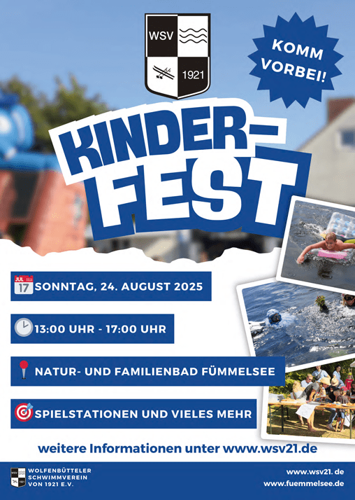 Plakat Großes Kinderfest im Natur- und Familienbad Fümmelsee