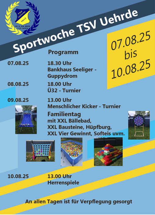 Programmübersicht Sportwoche TSV Uehrde