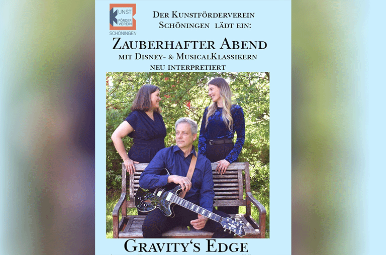 Weil das Konzert so beliebt war, dass nicht alle dabei sein konnten, wird wiederholt: Das Trio „Gravity's Edge“ kommt nach Schöningen.