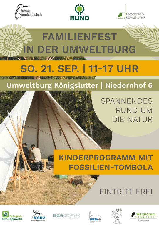 Plakat des Familienfestes an der Umweltburg in Königslutter