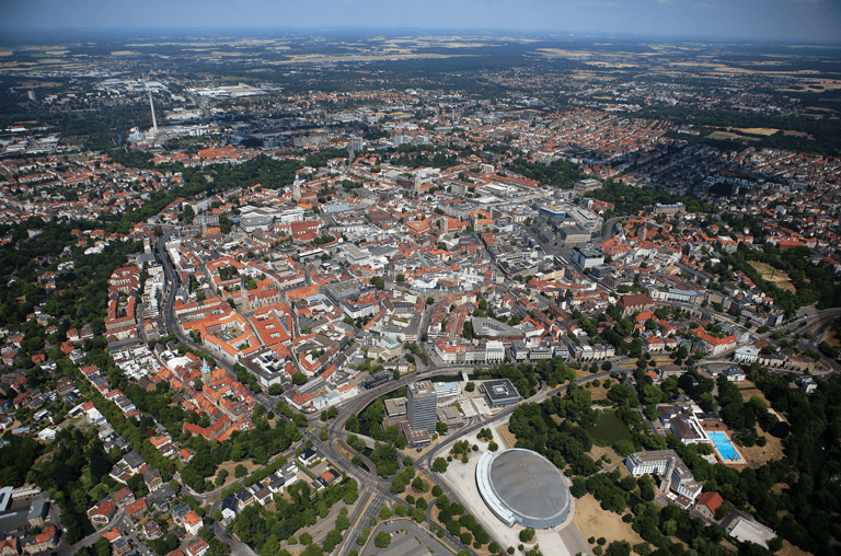 Luftaufnahme von der Stadt Braunschweig